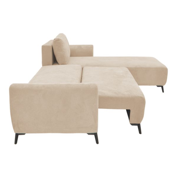 074 000042 4 5 Three-seater sofabed with storage Settee Pakoworld fabric in beige color 286x204x93cmIndoor furniture > Cornered sofas