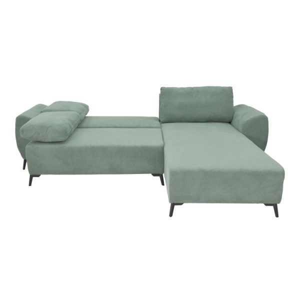 074 000043 2 2 Three-seater sofabed with storage Settee Pakoworld fabric in mint color 286x204x93cmIndoor furniture > Cornered sofas