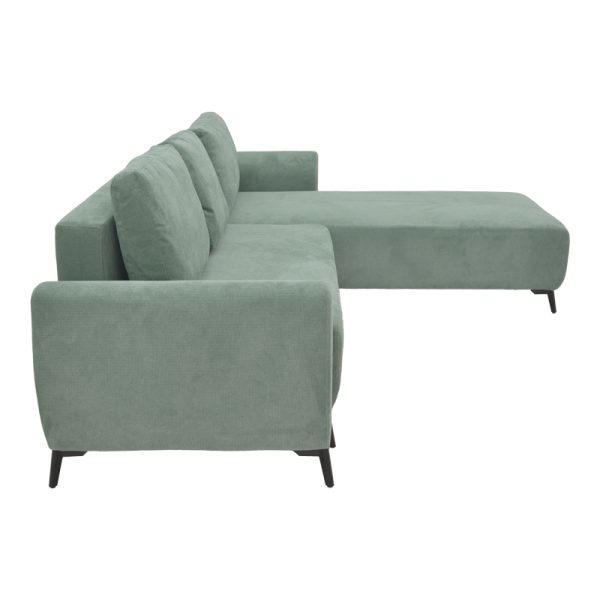074 000043 3 2 Three-seater sofabed with storage Settee Pakoworld fabric in mint color 286x204x93cmIndoor furniture > Cornered sofas
