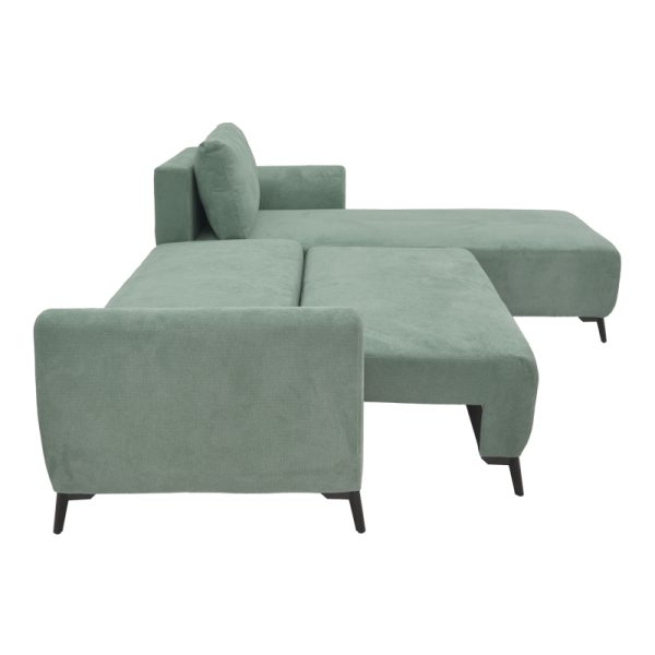 074 000043 4 2 Three-seater sofabed with storage Settee Pakoworld fabric in mint color 286x204x93cmIndoor furniture > Cornered sofas