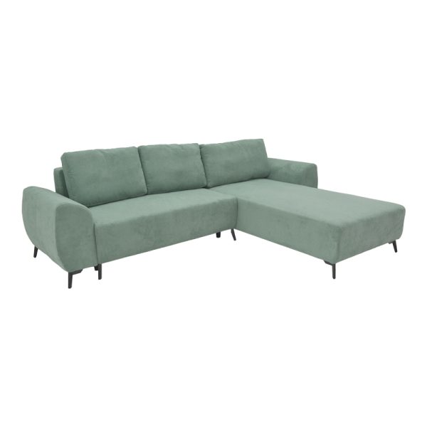 074 000043 5 Three-seater sofabed with storage Settee Pakoworld fabric in mint color 286x204x93cmIndoor furniture > Cornered sofas