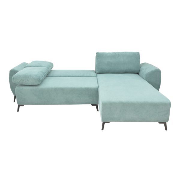 074 000044 2 2 Three-seater sofabed with storage Settee Pakoworld fabric in blue color 286x204x93cmIndoor furniture > Cornered sofas