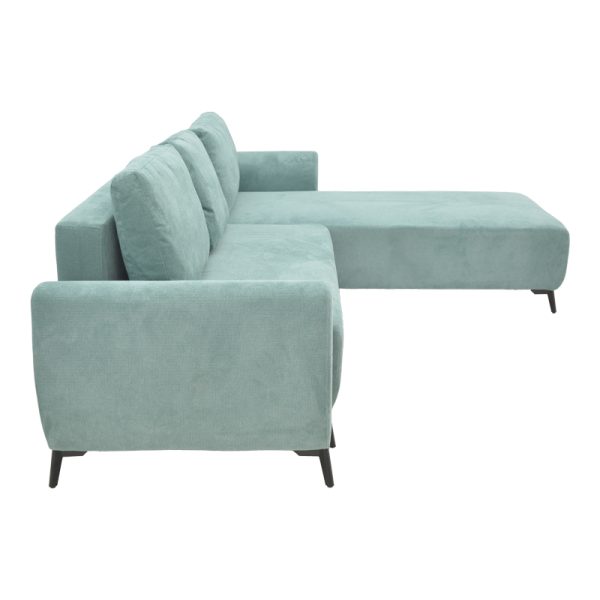 074 000044 3 2 Three-seater sofabed with storage Settee Pakoworld fabric in blue color 286x204x93cmIndoor furniture > Cornered sofas