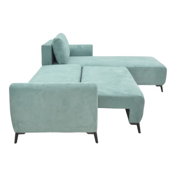 074 000044 4 2 Three-seater sofabed with storage Settee Pakoworld fabric in blue color 286x204x93cmIndoor furniture > Cornered sofas