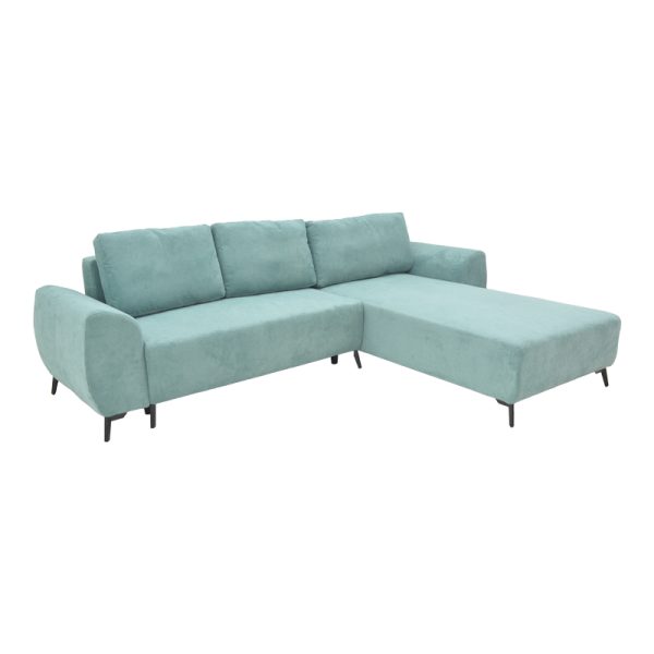074 000044 5 Three-seater sofabed with storage Settee Pakoworld fabric in blue color 286x204x93cmIndoor furniture > Cornered sofas