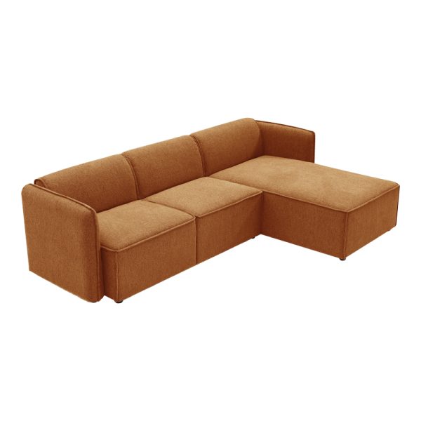 074 000052 4 3 Reversible corner sofa Soofa pakoworld orange fabric 270x163x74cmIndoor furniture > Cornered sofas