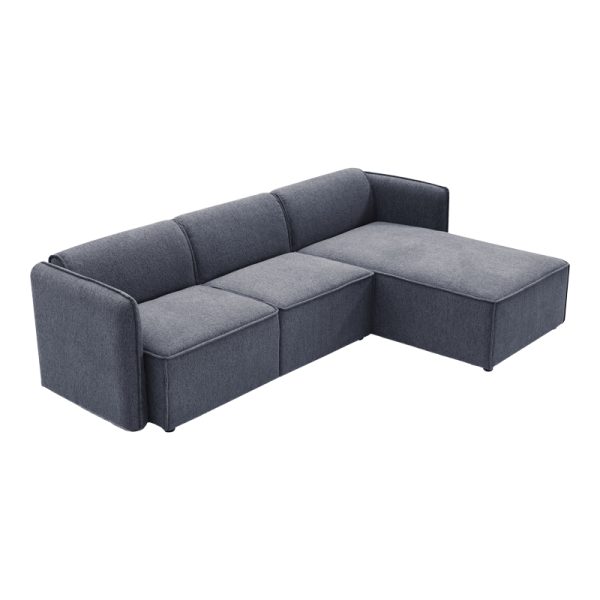 074 000053 2 2 Reversible corner sofa Soofa pakoworld grey fabric 270x163x74cmIndoor furniture > Cornered sofas