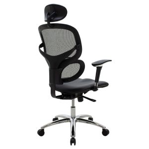 076 000008 2 3 Manager office chair Freedom pakoworld SUPREME QUALITY mesh-pu in black colourSPRING OFFERS