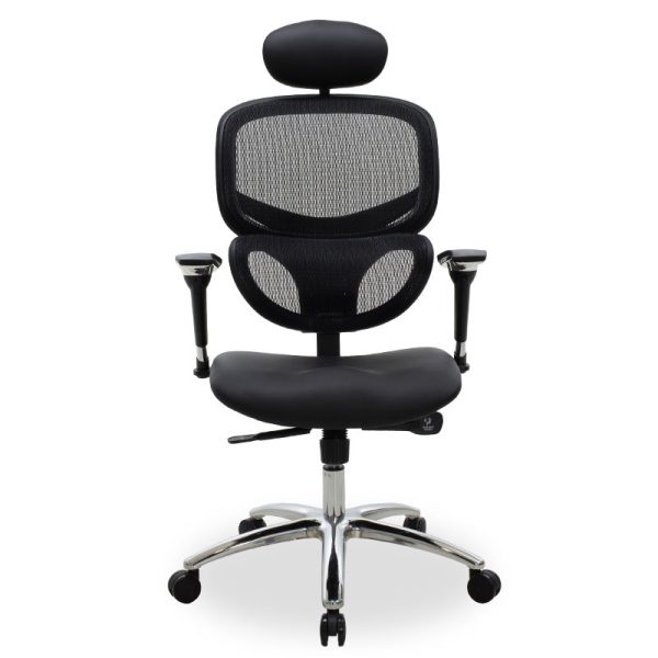 076 000008 6 Manager office chair Freedom pakoworld SUPREME QUALITY mesh-pu in black colourSPRING OFFERS
