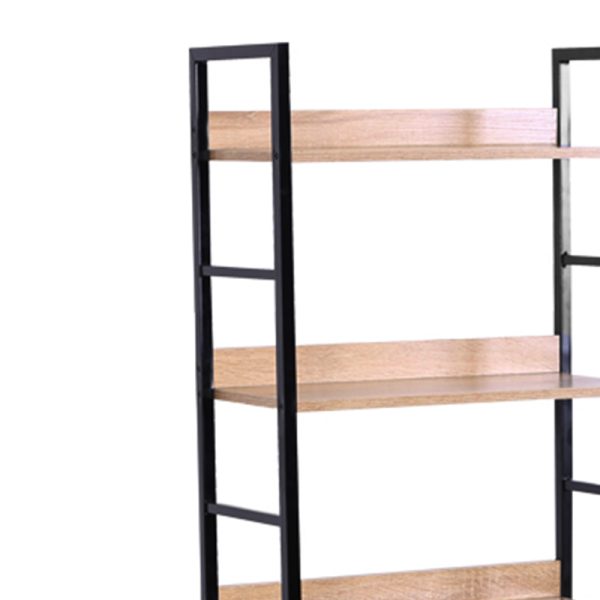 085 000022 2 8 Bookcase Elbo pakoworld natural-black steel 60x28x160cmIndoor furniture > Bookshelves