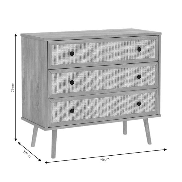 086 000003 4 14 Chest of 3 drawers Oslo pakoworld sonoma 90x39x79cmIndoor furniture > Drawers-consoles