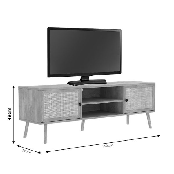086 000012 4 11 Oslo pakoworld TV cabinet color sonoma 150x39x49cmIndoor furniture > TV stands