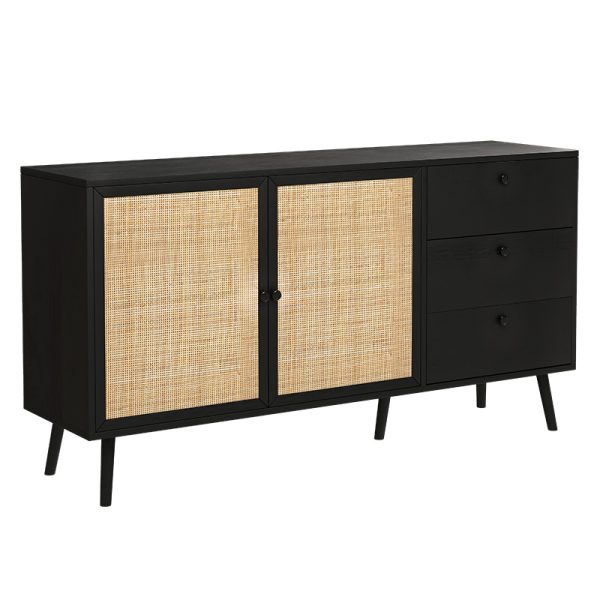 086 000016 5 Buffet Oslo pakoworld blacknatural 150x39x79cmSPRING OFFERS