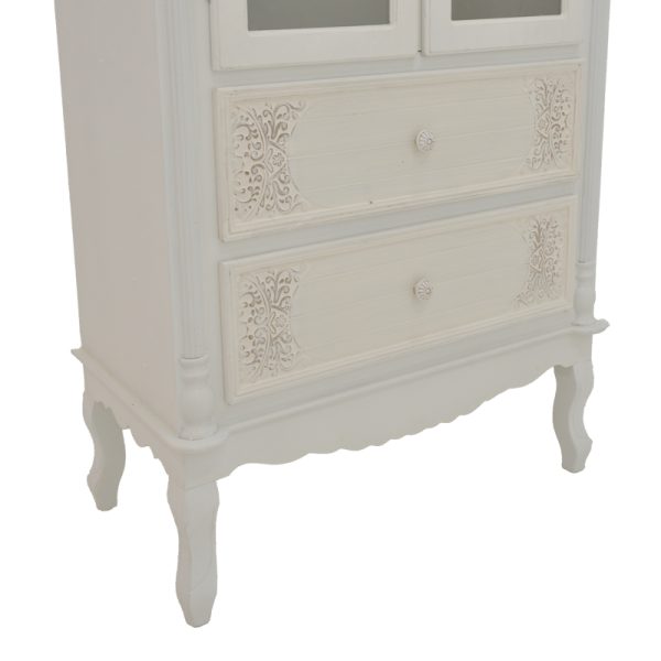 087 000007 3 5 Showcase Pazlen Inart antique white color mdf 74.5x39x190cmIndoor furniture > Showcases