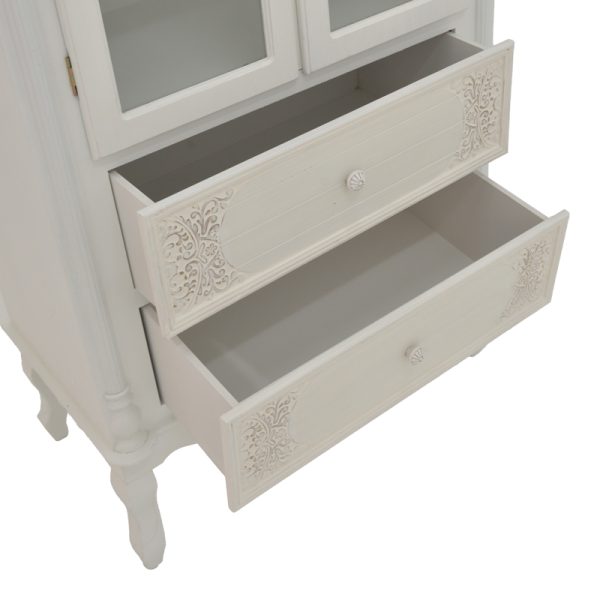 087 000007 4 5 Showcase Pazlen Inart antique white color mdf 74.5x39x190cmIndoor furniture > Showcases
