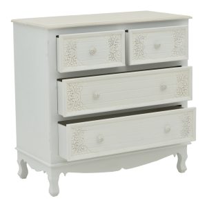 087 000008 2 6 Pazlen Inart chest of drawers antique white color mdf 80x40x80cmIndoor furniture > Drawers-consoles