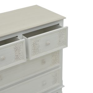 087 000008 4 6 Pazlen Inart chest of drawers antique white color mdf 80x40x80cmIndoor furniture > Drawers-consoles