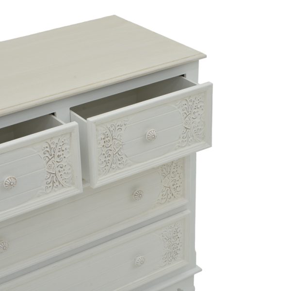 087 000008 4 6 Pazlen Inart chest of drawers antique white color mdf 80x40x80cmIndoor furniture > Drawers-consoles