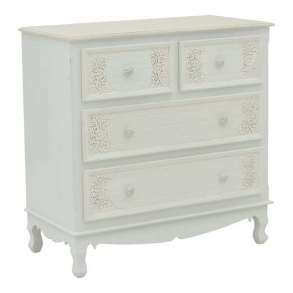 087 000008 9 Pazlen Inart chest of drawers antique white color mdf 80x40x80cmIndoor furniture > Drawers-consoles