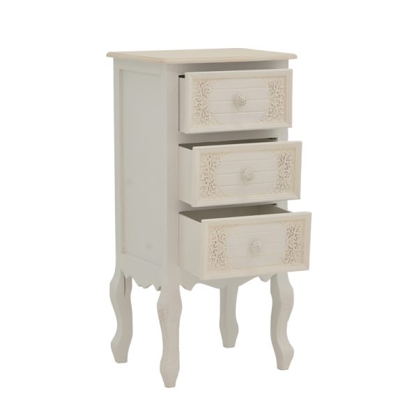 087 000009 2 5 Pazlen Inart bedside table antique white color mdf 40x34.5x82cmIndoor furniture > Bedside tables