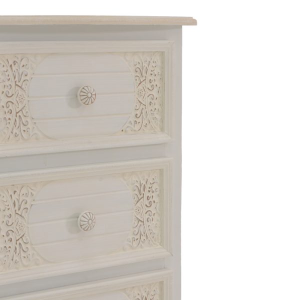 087 000009 4 5 Pazlen Inart bedside table antique white color mdf 40x34.5x82cmIndoor furniture > Bedside tables