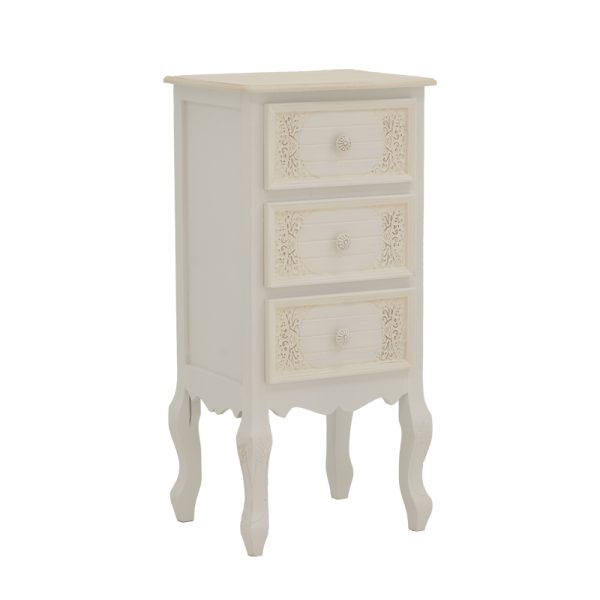 087 000009 8 Pazlen Inart bedside table antique white color mdf 40x34.5x82cmIndoor furniture > Bedside tables