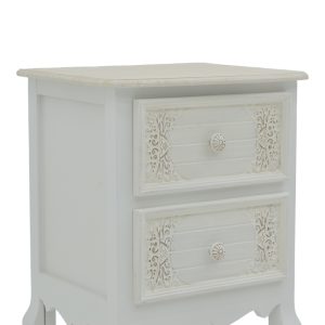 087 000010 4 12 Pazlen Inart bedside antique white color mdf 40x45x65cmIndoor furniture > Bedside tables