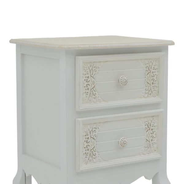 087 000010 4 12 Pazlen Inart bedside antique white color mdf 40x45x65cmIndoor furniture > Bedside tables