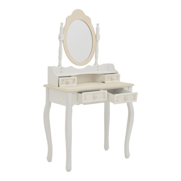 087 000011 2 8 Pazlen Inart bedroom toilet antique white color mdf 75x40x140.5cmIndoor furniture > Drawers-consoles