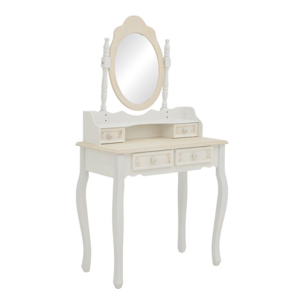 087 000011 9 Pazlen Inart bedroom toilet antique white color mdf 75x40x140.5cmIndoor furniture > Drawers-consoles
