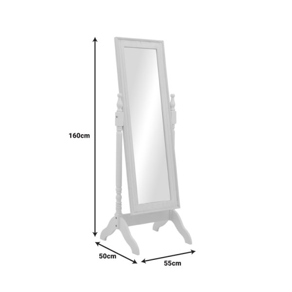 087 000012 4 2 Malone Inart mirror antique white color mdf 55x50x160cmDecoration > Mirrors