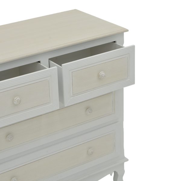 087 000013 4 2 Chest of drawers Joliene Inart natural-antique white color mdf80x40x80cmIndoor furniture > Drawers-consoles