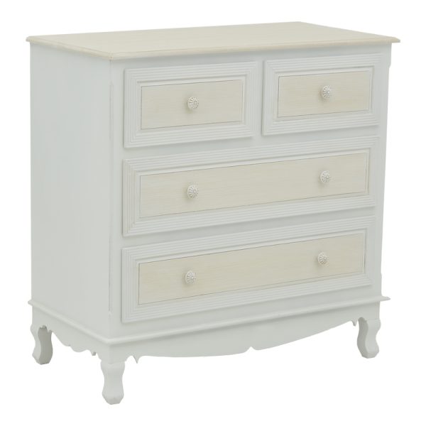 087 000013 5 Chest of drawers Joliene Inart natural-antique white color mdf80x40x80cmIndoor furniture > Drawers-consoles