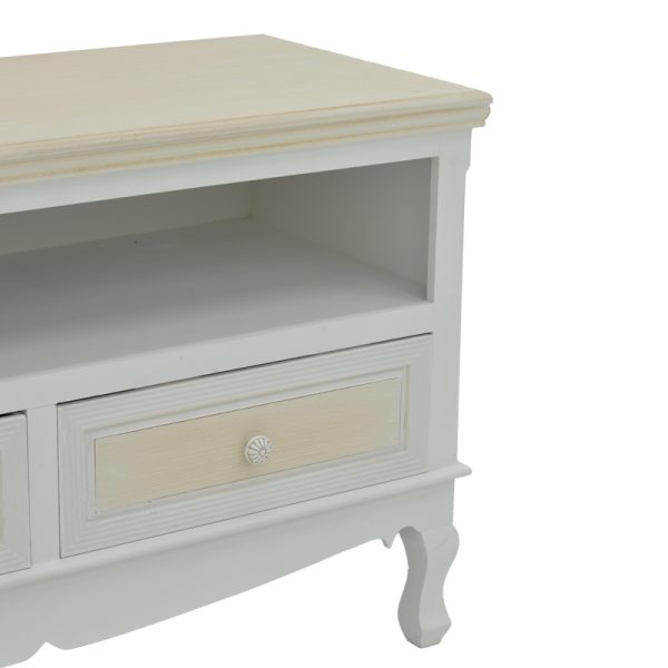 087 000014 4 2 TV cabinet Joliene Inart natural-antique white color mdf 100x42x61cmIndoor furniture > TV stands