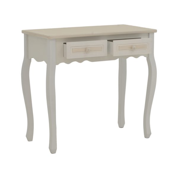 087 000015 2 5 Console Joliene Inart natural-antique white color mdf 80x40x75cmIndoor furniture > Entrance furniture