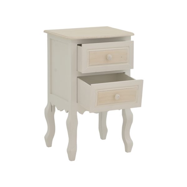 087 000017 2 5 Bedside table Joliene Inart natural-antique white color mdf 40x34.5x64.5cmIndoor furniture > Bedside tables