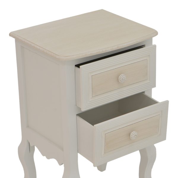 087 000017 4 5 Bedside table Joliene Inart natural-antique white color mdf 40x34.5x64.5cmIndoor furniture > Bedside tables