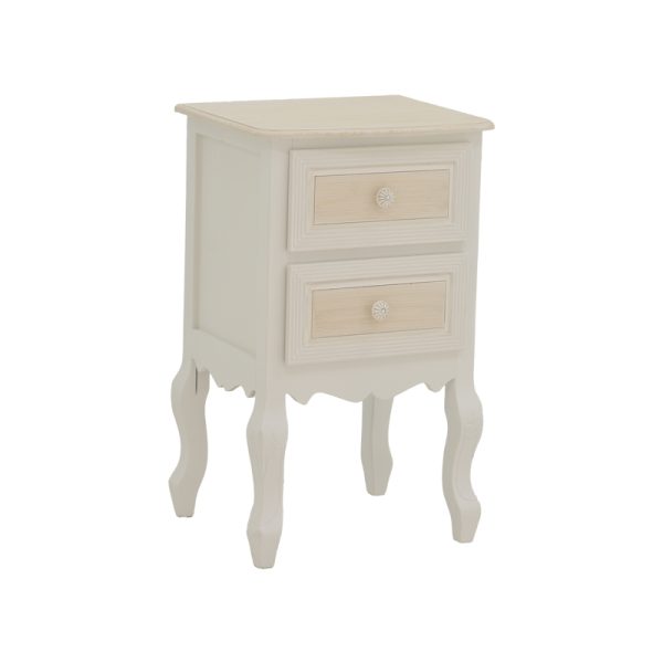087 000017 8 Bedside table Joliene Inart natural-antique white color mdf 40x34.5x64.5cmIndoor furniture > Bedside tables