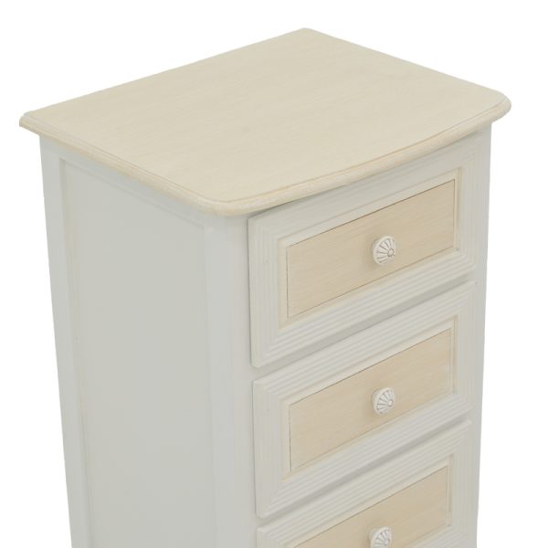087 000018 4 2 Bedside table Joliene Inart natural-antique white color mdf 40x34.5x82cmIndoor furniture > Bedside tables