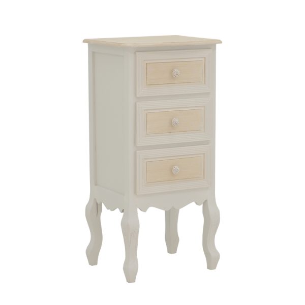 087 000018 5 Bedside table Joliene Inart natural-antique white color mdf 40x34.5x82cmIndoor furniture > Bedside tables