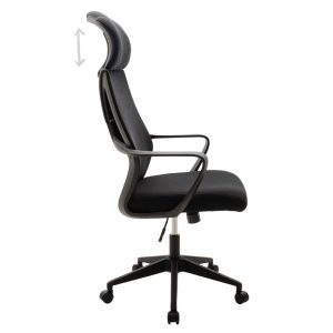 090 000004 2 3 Manager office chair Dolphin pakoworld with fabric mesh in black colourOffice furniture > Manager office chairs