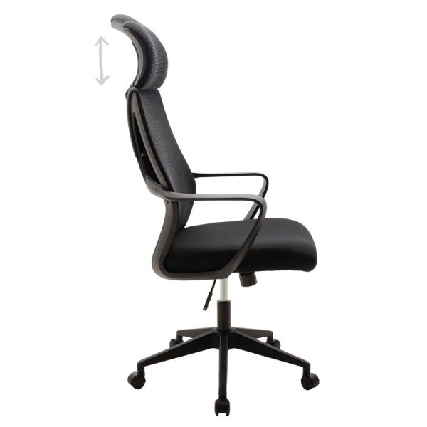 090 000004 2 3 Manager office chair Dolphin pakoworld with fabric mesh in black colourOffice furniture > Manager office chairs