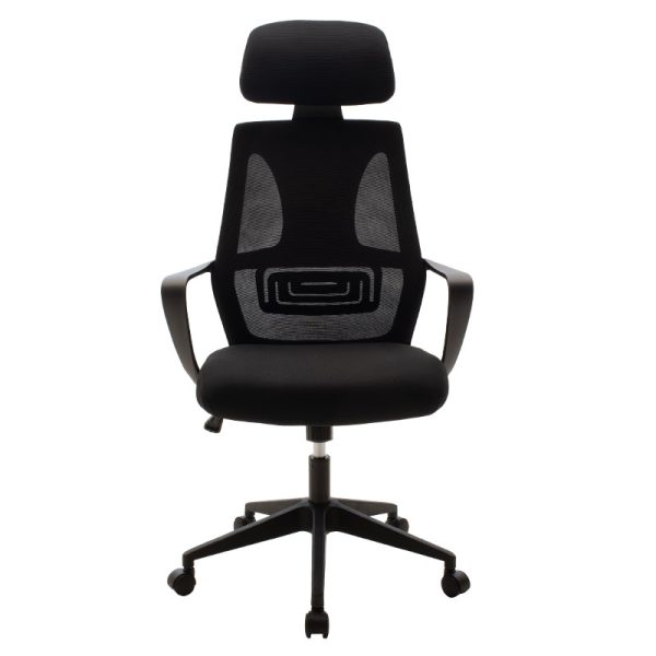 090 000004 3 3 Manager office chair Dolphin pakoworld with fabric mesh in black colourOffice furniture > Manager office chairs