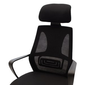 090 000004 4 3 Manager office chair Dolphin pakoworld with fabric mesh in black colourOffice furniture > Manager office chairs