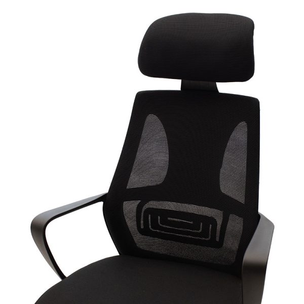 090 000004 4 3 Manager office chair Dolphin pakoworld with fabric mesh in black colourOffice furniture > Manager office chairs