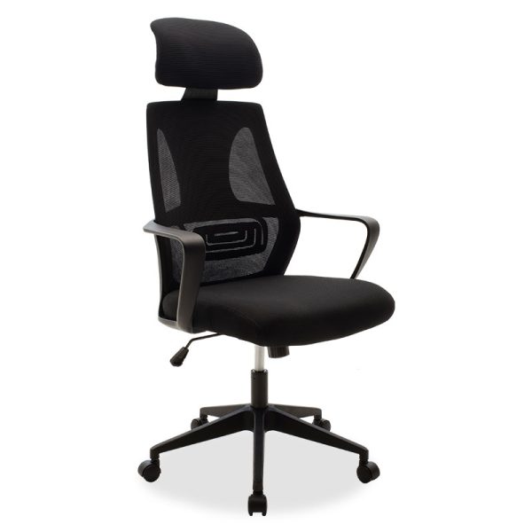 090 000004 6 Manager office chair Dolphin pakoworld with fabric mesh in black colourOffice furniture > Manager office chairs