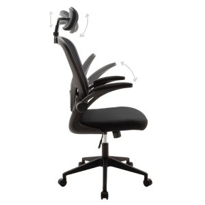 090 000010 2 6 Manager office chair Ergoline pakoworld with fabric mesh in black colourOffice furniture > Labor office chairs