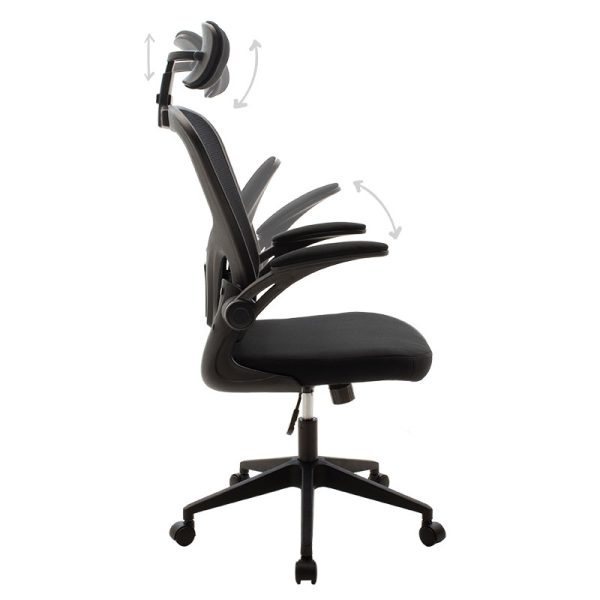 090 000010 2 6 Manager office chair Ergoline pakoworld with fabric mesh in black colourOffice furniture > Labor office chairs