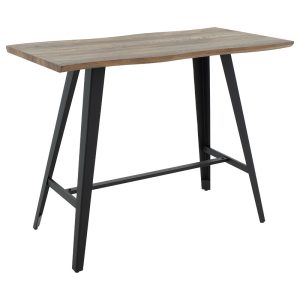 093 000014 10 Dining table bar Fortitude pakoworld MDF walnut - black metal legs 140x70x103.5cmIndoor furniture > Dining Tables