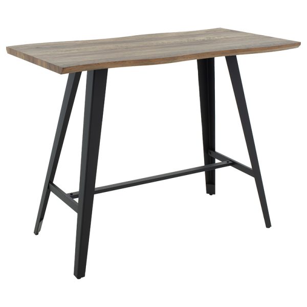 093 000014 10 Dining table bar Fortitude pakoworld MDF walnut - black metal legs 140x70x103.5cmIndoor furniture > Dining Tables